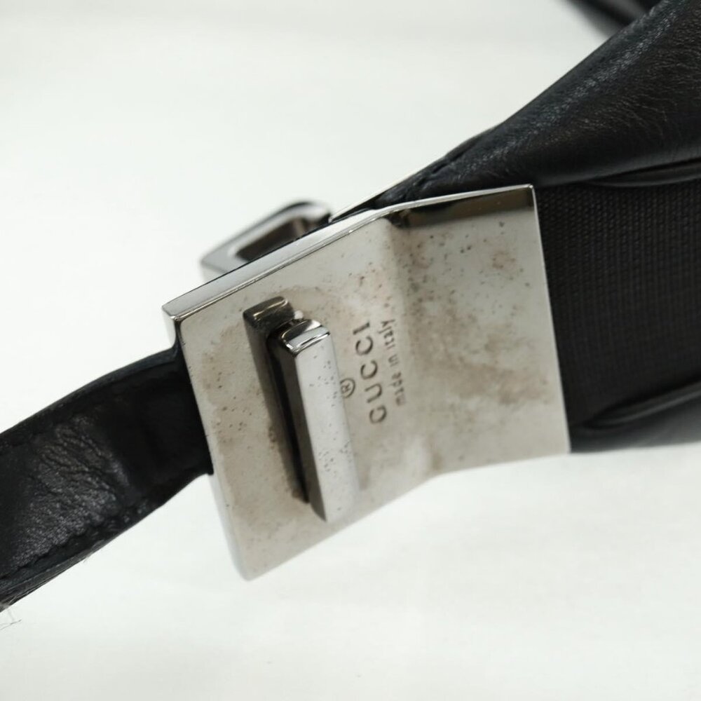Authentic GUCCI Shoulder Bag Leather Black Silver 001 3341 3444 - Picture 6 of 16